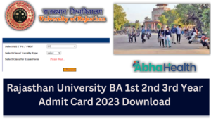 Rajasthan University BA 1st 2nd 3rd Year Admit Card 2023 