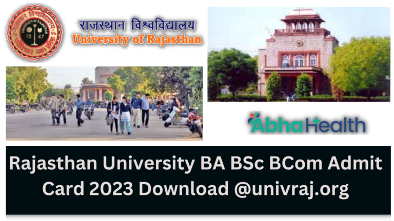 Rajasthan University BA BSc BCom Admit Card 2023 Download @univraj.org